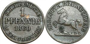 P5905 Germany Brunswick Wolfenbüttel Pfennig Wilhelm 1860  -> M Offer
