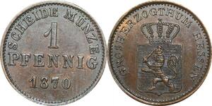 P5915 Germany Hesse Cassel Pfennig Ludwig III 1870  -> M Offer