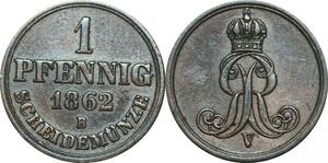 P5922 Germany Hannover Pfennig Georg V 1862  -> M Offer