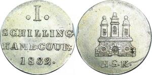 P5937 Germany States Schilling Hambourg 1832 Silver UNC -> M Offer