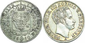 P5949 Germany Prussia 1/6 Thaler Friedrich Wilhelm III 1840 A Silver UNC
