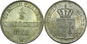 P5970 Germany Oldenburg 1/2 Groschen Nicolaus Friedrich Peter 1858 B UNC