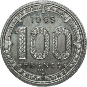 O189 TOP POP 1/0 Unlisted Congo Gabon Pré-série 100 Francs Essai 1965 PCGS SP67