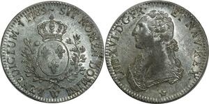 O1512 France Rare Ecu Louis XVI 1789 W Lille Argent Silver Superbe PCGS MS62