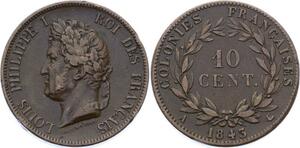 O2171 Iles Marquises Colonies 10 Centimes Louis-Philippe 1843 Paris