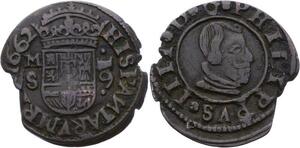 O2232 Spain Espana 16 Maravedis Felipe IV 1662 Madrid ->Make offer