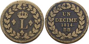 O2300 France Un Décime Napoléon à N Couronnee Lourd 1814 . . ->Make offer