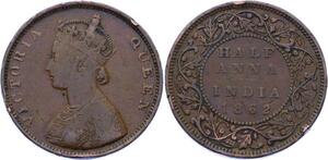 O2470 British India 1/2 Anna Victoria 1862 ->Make offer