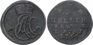 O3100 German States Saxe Weimar Eisenach Heller Ernst Augsut II 1756