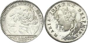 O3413 Rare Jeton Dauphiné Marie Josèphe de Saxe Aigle 1736 Argent ->M offre