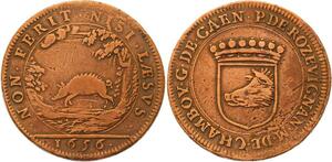 O4076 Rare Jeton de Rozevignan marquis de Chamboy Caen 1656 Sanglier