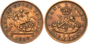 O4130 Canada Token Bank of Upper Penny 1850 AU ++ ->Make offer