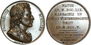 O5280 Scarce Medal Germany Schiller Friedrich 1819 Barre Baron Desnoyers SPL