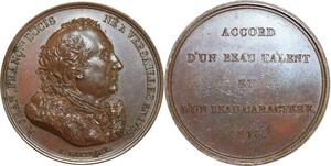 O5430 Rare Medaille J. François ducis 1733 1816 Poet Gatteaux Desnoyers SPL
