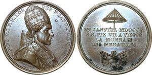 O5564 Rare Medal Pape Pie VII Monnaie Medailles 1805 deNon Droz Desnoyers SUP+