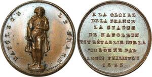 O5581 Rare Medal Napoleon I Colonne Louis-Philippe 1833 Montagny Desnoyers SPL