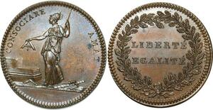 O5650 Rare Jeton Franc Maçon Orient Paris Amis Liberté 1797 Baron Desnoyers FDC