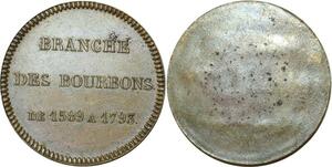 O5712 Très Rare Jeton Essai uniface Branche bourbons 1589 1793 Desnoyers SPL