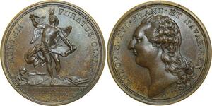 O5790 Rare Jeton Louis XVI Peinture sculp. Paris 1785 Baron Desnoyers SPL