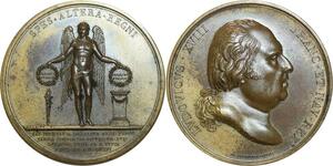 O5801 Rare Medaille Louis XVIII duc Berry Marie-Caroline Naples 1816 Desnoyers