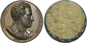 O5960 Rare Medaille Uniface Johannes Winckelmann Baron Desnoyers Caqué SPL