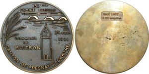 O6380 France Médaille Commune Moitron Canton Fresnay sur Sarthe 120 ex SUP