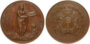 O7010 Médaille Congrès Scientifique Geographie Marseille 1846 -> Make offer