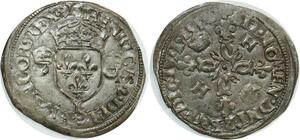 O7420 Rare France Douzain C couronnés Henri II 1550 Bayonne SUP