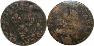 O7751 France Double Tournois Arches Charleville Charles II Gonzague 1639