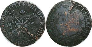 O7890 Scarce Token Spanish Netherland Ch. Comptes 1574 Croix Bourgogne briquet