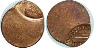 O8029 Scarce USA One Cent Lincoln Off Center Error Missing UNC