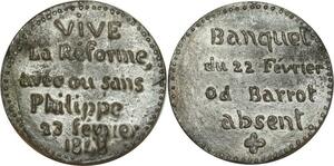 O8120 Inedit Médaille Révolution 1848 Réforme Philippe Banquet SUP