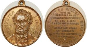 O8170 Médaille Circulaire Citoyen Favre 1870 Invasion Prusse Paris SUP