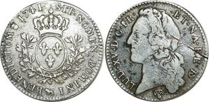 O8430 Rare France 1/5 Ecu Béarn Bandeau Louis XV 1741 Pau Argent ->M offre