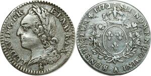 O8440 Très rare France 1/10 Ecu Louis XV vieille tête 1772/0 A Paris Argent ->M offre