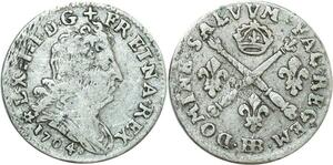 O8472 France 5 Sols aux insignes Louis XIV 1704 BB Strasbourg Argent ->Make offer