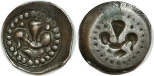 O8630 France Denier Alsace Strasbourg Fleur de Lis sur l'écu Incuse Argent ->M offre