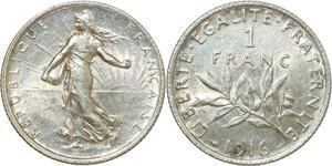 O8801 France 1 Franc Semeuse 1916 Argent SPL ->Make offer