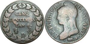 O9300 Directoire 5 Centimes Dupré an 5 D Lyon ->Make offer