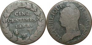O9350 Directoire 5 Centimes Dupré an 8/7 W Lille ->Make offer