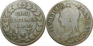 O9390 Inedit 5 Centimes Dupré an 8/6 W/R Lille / Orléans ->Make offer