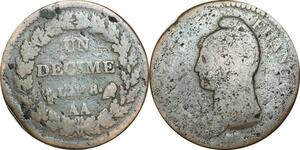 O9440 France Un Décime Dupré An 8 AA Metz ->Make offer