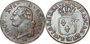 O9580 Rare France Fauté Sol Louis XVI 1789 MA/?? Marseille Double Atelier ->M offre