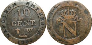 O9810 France Faux 10 Centimes Napoléon I 1808 W Lille->Make offer