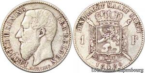S3512 Belgium 1 Franc Léopold II 1886 Argent Silver - Faire Offre