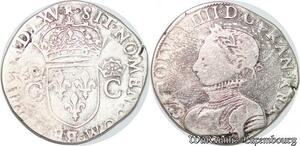 S4145 Rare France Teston Charles IX 1565 K Bordeaux Argent Silver - Faire Offre