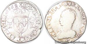 S4150 Rare France Teston Charles IX 1562 L Bayonne Argent Silver - Faire Offre
