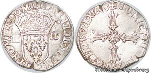 S4167 Rare France Quart 1/4 écu Henri IV 1603 T Nantes Argent Silver - Faire Offre