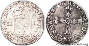 S4169 Rare France Quart 1/4 écu Henri IV 1608 K Bordeaux Argent Silver - Faire Offre