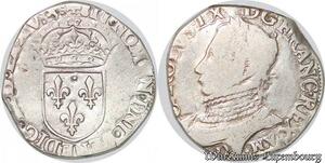 S4187 Rare France Teston Charles IX Buste lauré et cuirassé 1575 D Lyon Silver